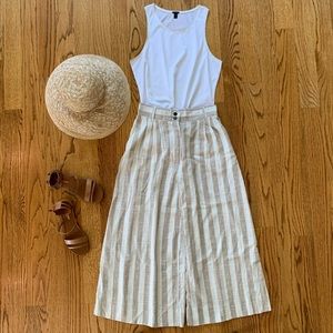 NWT H&M linen blend ankle-length wide leg pants.